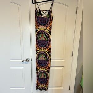 Mara Hoffman Black and Pink Striped Dress